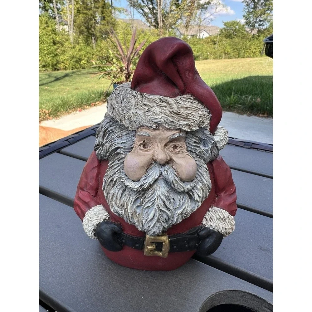 Vtg Hand Painted Santa Claus Resin Figurine 6